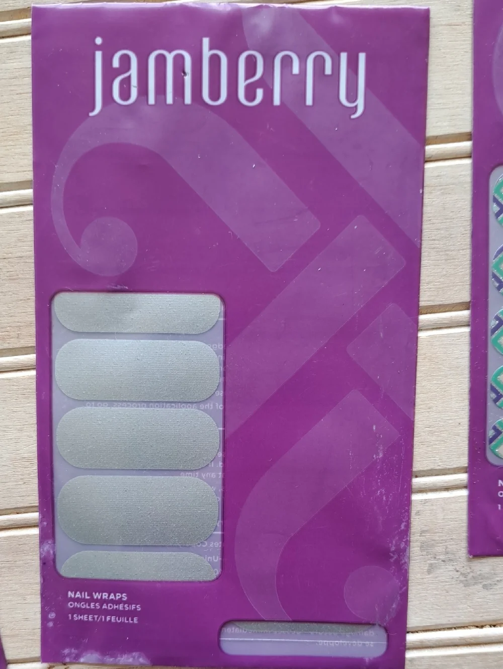 Jamberry Nail Wraps Set of 3 New Sealed Nail Stickers Pink Chevron Glitter